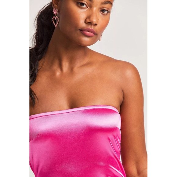 Ultimate Sexy LoveShackFancy Fuchsia Hot Pink Perfect Strapless Dress - Picture 3 of 6